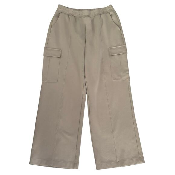 Old Navy Size L High Rise Wide Leg Cargo Pants Dynamic Fleece Breathable Tan - Picture 1 of 3